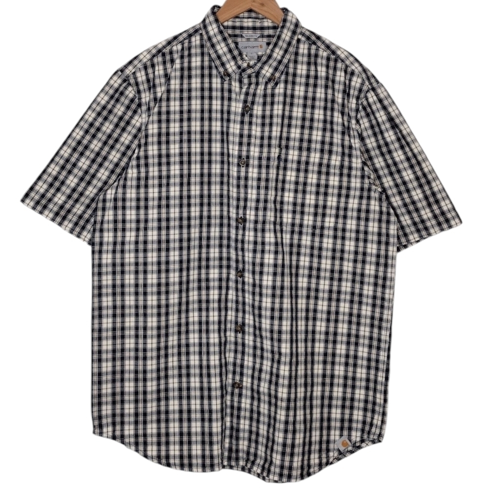 Carhartt Men's Plaid Relaxed Fit Western Cowboy Casual Button Down Shirt Sz L